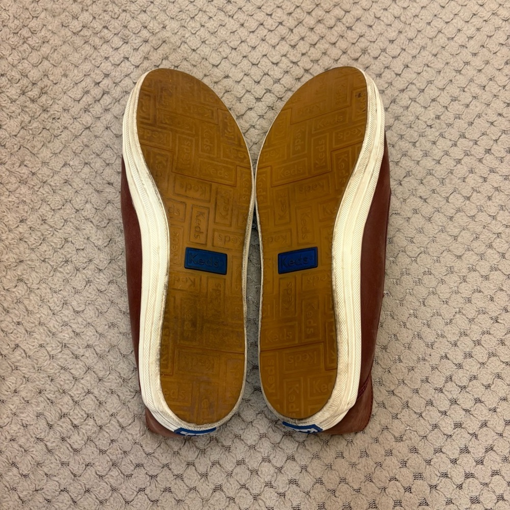 Keds Maroon Crashback Leather Casual Slip-Ons 10 - Picture 5 of 7